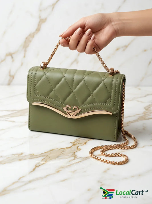 Quilted shoulder bag in green – Local Cart SA"
